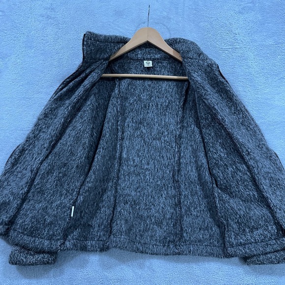 Vintage PrAna Jacket Women Medium Fleece Gray Outdoors USA Cottage Barn Full Zip - Picture 4 of 14